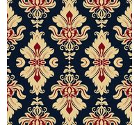 Barocco Fiori Carta da Parati Autoadesiva 44x300 cm Retro Rosso Damasco Pellicola Adesiva per Mobili Impermeabile Carta Adesivo Ispessita Opaco Sticker per Muro Cucina Armadio Cassetto Scaffali A-111