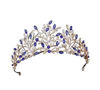 Barocco vintage nero in oro in oro in argento corona rosso verde rosso cristallo blu rinestone principessa regina diademi Accessori per capelli da sposa (colore: bianco nero)