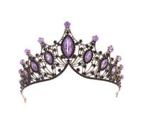 Barocco Vintage Principessa Cristallo Tiara Corona Ragazze Donne Festa Di Nozze Regalo Strass Corona Nuziale Gioielli Delicato Confortevole(Black purple)