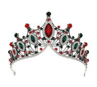 Barocco Vintage Principessa Cristallo Tiara Corona Ragazze Donne Festa Di Nozze Regalo Strass Corona Nuziale Gioielli Delicato Confortevole(Retro silver multi)