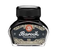 Barock 1910 Anthrazit, inchiostro per penna stilografica, pennini in vetro, roller, inchiostro per scrittura in calamaio, 30 ml, antracite, grigio