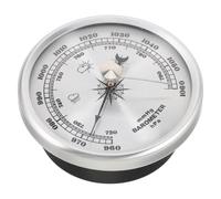 Barometro Analogico da Interno Cornice in Metallo, 70 MM | Quadrante Chiaro e Simboli Meteo, Design senza Liquido, Lettura Affidabile al Sole, Argento