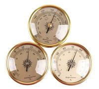 Barometro, barometri per la casa, igrometro per termometro a parete 7, 2 * 7, 2 cm, stazione meteorologica wireless da 3 pezzi per uso domestico, termometri dorati e strumenti meteorologici