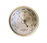 Barometro domestico con orologio meccanico e telaio in metallo per misurare la pressione atmosferica per il monitoraggio delle condizioni meteorologiche interne (108 mm)