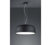 BARON SOSPENSIONE TONDA METALLO NERO CON DIFFUSORE SATINATO D.52 CM 4 LUCI ATTACCO E27