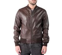 BARONE giacca pelle uomo, giubbotto pelle foderato bomber in pelle, per ogni occasione la migliore giacca in pelle uomo Made in Italy RICCARDO (IT, Testo, S, Regular, Regular, marrone)