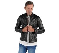BARONE Giubbotto in Vera Pelle Uomo, Giacca per Ogni Occasione, Made in Italy (IT, Testo, 5XL, Regular, Regular, Nero)