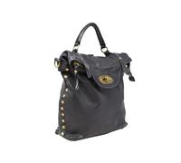 BARONE Zaino Donna in Vera Pelle - Ottimo per Viaggio e PC, Resistente e Capiente - Made in Italy, Forte (Nero)