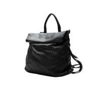 BARONE Zaino Donna in Vera Pelle, Ottimo per Viaggio, Resistente e Capiente, per PC, Made in Italy (Nero)