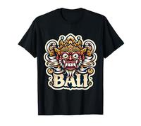 Barong Maschera viso Bali Indonesia colorato Mitologia Suvenir Maglietta