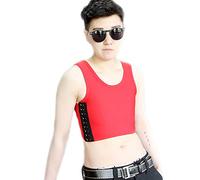 BaronHong Binder colorato Doppio Strato in Rete per Tomboy Trans Lesbian (Rosso, S)