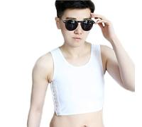 BaronHong Binder colorato Doppio Strato Mesh Chinder per Tomboy Trans Lesbian (Bianco, 6XL)