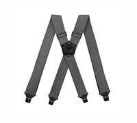 BaronHong Bretelle adatte agli aeroporti, SENZA ronzio, plastica, 4 clip, 3,8 cm, completamente elastiche, bretelle con patch in pelle per sci, Grigio scuro, M