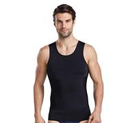 BaronHong Camicia da Uomo a Compressione Toracica Camicia Dimagrante Body Shaper Canotta Allenamento Canotte Addominali Canottiere (Nero, XL)