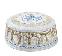 BaronHong Cappello da Preghiera Musulmano Uomini Cappellino Cranio Islamico Kufi Cappello Dorato (Giallo, 58)
