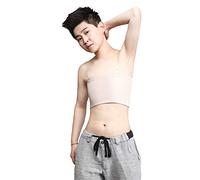 BaronHong Cosplay Cotton 3 Rows of Hooks Binder Elastico Band Senza Spalline Top per Tomboy Trans Lesibian (Nudo, L)