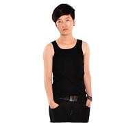 BaronHong Donne Lesbiche Tomboy Gancio Bendaggio Cosplay Outerwear Striscia Colorata Legami Tank Top Maglia della Cassa (Nero, XXXXL)