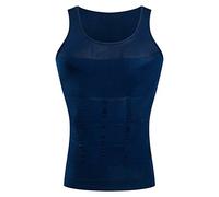 BaronHong Gynecomastia Compression Shirt Vest per Nascondere Man Boobs Moobs dimagrendo Shapewear Mensola appiattisce Tutto l'addome (Darkblue, M)