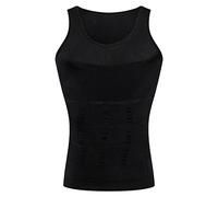 BaronHong Gynecomastia Compression Shirt Vest per Nascondere Man Boobs Moobs dimagrendo Shapewear Mensola appiattisce Tutto l'addome (Nero, L)