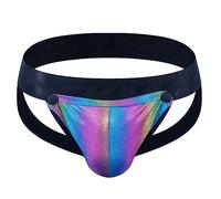 BaronHong Jockstrap Athletic Supporters con parte anteriore staccabile Uomo Sospensione Strap Intimo Maschile, arcobaleno, XL