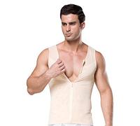 BaronHong Original Zip Up Men's Compression Chest Camicia a Compressione per Nascondere ginecomastia Moobs (Nudo, 2XL)