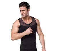 BaronHong Original Zip Up Men's Compression Chest Camicia a Compressione per Nascondere ginecomastia Moobs (Nero, 2XL)