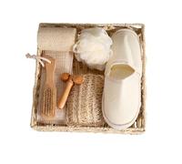 BaronHong Set da bagno, spazzola per doccia, spazzola esfoliante per il viso, spugne da bagno, massaggiatore grasso, scrub per piedi, pettine, pantofole, set regalo (MYTZ-0208, M)