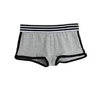 BaronHong Stripes Boyshort 3 Pack Boxer Slip per Tomboy Trans Lesbian (LightGray, M)
