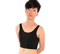 BaronHong Summer IceSilk Chest Binder Corsetto Corto Canotta per Tomboy Trans Lesbian (Nero, L)