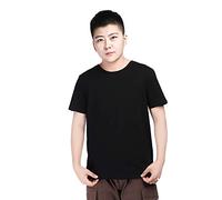 BaronHong T-Shirt Capispalla Cotton Manica Corta in Cotone per Trans Lesbian Tomboy (Nero, L)