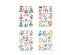 BaronHong Tatuaggi temporanei "Pink Princess" per ragazze, bambini e donne, accessori per feste a tema "Movie Cowgirl", riempitivi per sacchetti per feste, confezione da 4 pezzi, M)