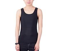 BaronHong Tomboy Chest Binder Solido Colore Vest Tank Summer Cool Tank (Nero, XXXXL)