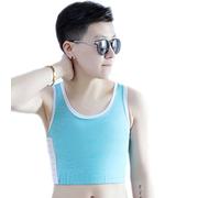 BaronHong Tomboy Trans Cotton Cotton Binder Binder Plus Size Canotta Corta con più Forte Banda Elastica (Blu, 4XL)