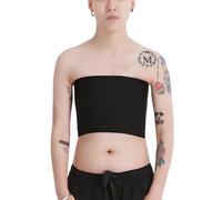 BaronHong Tomboy Trans Lesbian Senza Spalline Plus Size Binder Top con Fascia Elastica da 20 CM (Nero, 5XL)