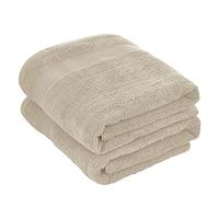 Baroni Home Asciugamani Bagno Grande, Telo Bagno 100% COTONE, 90x140 cm 2 Pezzi Beige