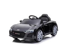 Baroni Home Auto Macchina Elettrica per Bambini Audi R8 Sport, 12V Con MP3, Macchina telecomandata Full Optional, sedile in Eco pelle, porte apribili, Velocità 3-5 km/h, con Telecomando, Nero
