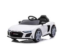 Baroni Home Auto Macchina Elettrica per Bambini Audi R8 Sport, 12V Con MP3, Macchina telecomandata Full Optional, sedile in Eco pelle, porte apribili, Velocità 3-5 km/h, con Telecomando, Bianco