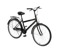 Baroni Home Bicicletta da Passeggio da Uomo, Manubrio e Sellino Regolabile, Bici 26 Pollici con Doppio Freno Anteriore e Posteriore, City Bike, Nero, 168x110 cm