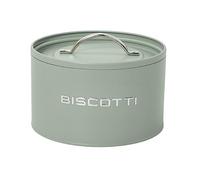 Baroni Home Biscottiera in Metallo, Design Moderno per Tavola e Cucina, Linea Salvia, Contenitore Ermetico per Biscotti 21,5x21,5x12 cm