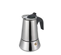 Baroni Home Caffettiera Moka Express per tutti i piani cottura, Manico Antiscottatura, Moka in Acciaio, Caffettiera per Induzione, Argento 2 Tazzine
