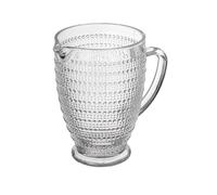 Baroni Home Caraffa in Vetro Trasparente con Dettagli in Rilievo a Pois, Brocca con Manico, Design Moderno, Caraffa con Sistema Antigoccia, Facile da pulire, Bevande Calde e Fredde, 1L, 20x13x19 cm