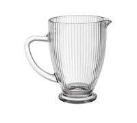 Baroni Home Caraffa in Vetro Trasparente con Dettagli in Rilievo, Brocca con Manico, Design Moderno, Caraffa con Sistema Antigoccia, Facile da pulire, per Bevande Calde e Fredde, 1L, 20x13x19 cm