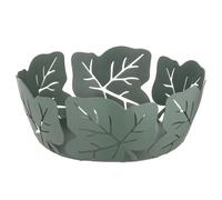 Baroni Home Cestino Portapane Decorativo in Metallo con Motivo Foglia, Design Moderno per Tavola e Cucina, Contenitore per Pane e Brioches, Linea Edera, 20x20x7 (Portapane)
