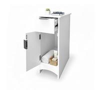 Baroni Home Colonna Bagno Salvaspazio, Mobile Alto con Ripiani Aperti e Ante, Armadietto Multiuso, Colonnina Moderna per Bagno, Cucina e Camera da Letto, 21x46x62 cm 1 Anta 1 Cassetto Bianco