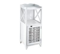 Baroni Home Comodino in legno, Tavolino da Soggiorno o Bagno, Mobiletto Multiuso Sportello e Ripiani 30x30x73 cm