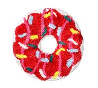 Baroni Home Cuscino Ciambella Decorativo, Effetto Teddy con Imbottitura Inclusa, Cuscino di Design per Divano, Letto e Cameretta, Lavabile in Lavatrice 40x40 cm Ciambella Rossa