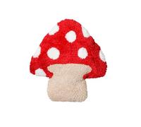 Baroni Home Cuscino Fungo Decorativo, Effetto Teddy con Imbottitura Inclusa, Cuscino di Design per Divano, Letto e Cameretta, Lavabile in Lavatrice 36x38 cm, Fungo Rosso