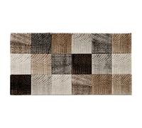 Baroni Home Tappeto Pelo Corto, Tappeto intrecciato a mano, Tappeto Salotto Moderno, 80x150 cm, Grigio Quadri