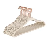 Baroni Home Grucce Velluto 20 pezzi, Grucce Appendiabiti 44,5 cm, Salvaspazio con Superfice Antiscivolo Design, Capacità di Carico Elevata, per Cappotti Camicie Vestiti, Panna