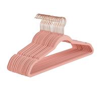 Baroni Home Grucce Velluto 20 pezzi, Grucce Appendiabiti 44,5 cm, Salvaspazio con Superfice Antiscivolo Design, Capacità di Carico Elevata, per Cappotti Camicie Vestiti, Rosa Cipria